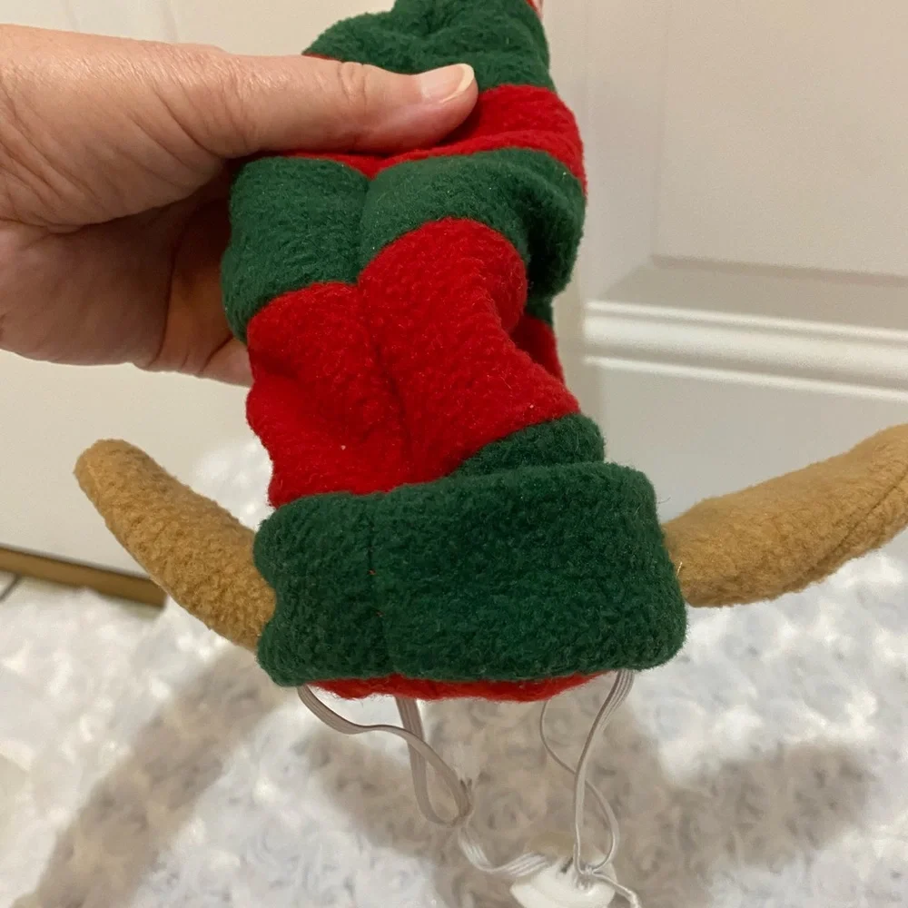 🎄Rubie’s Pet Shop Boutique Dog/Pet Christmas Elf Hat - Red & Green Stripe - S/M